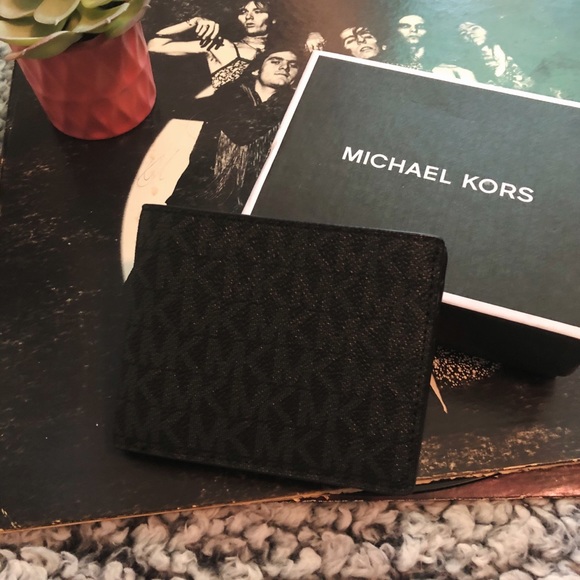Michael Kors Other - Michael Kors Black and Gray Monogram Wallet